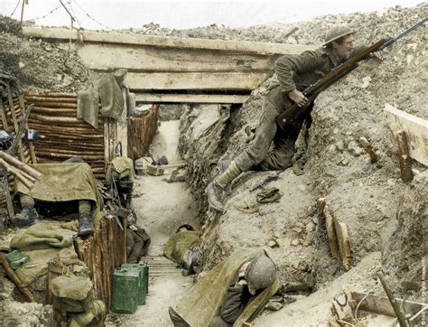 Ww1 In Colour Cheshire Regiment In Captured Trench Flickr