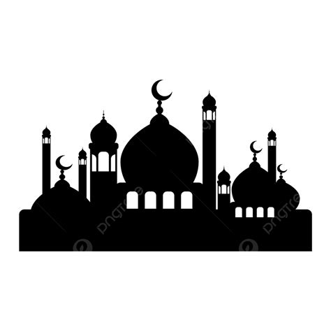 Gambar Siluet Elemen Masjid Islam Idul Adha Mubarak Masjid Bayangan