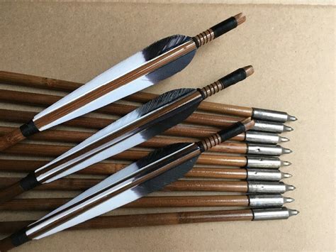Bamboo Arrows Turkey Feather For Longbow Recurve Bow Archery Etsy