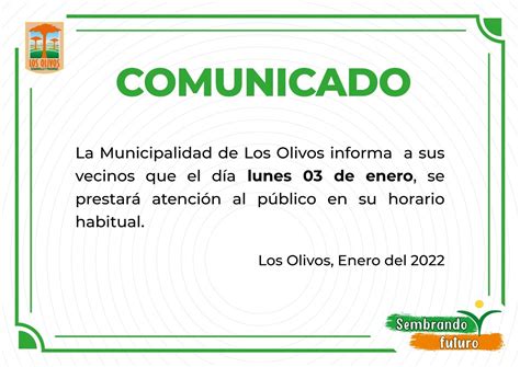 Comunicado Campañas Municipalidad Distrital De Los Olivos