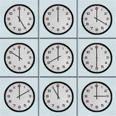 Clocks With Different Time Zone Stock Photo Dissolve