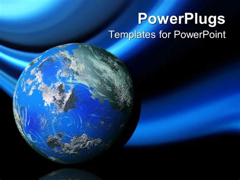 Powerpoint Template 3d Planet Earth Globe On Blue And Black