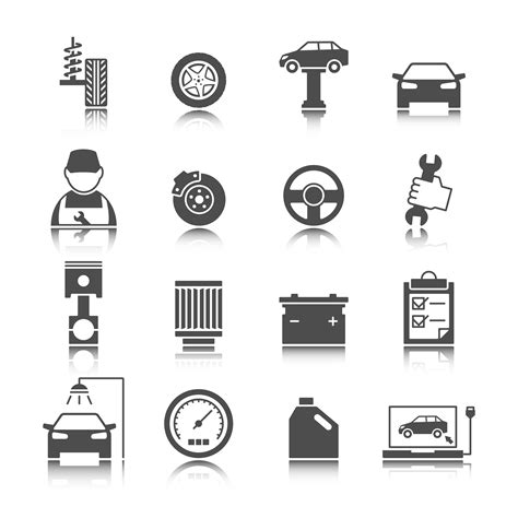 Car Auto Service Icons Set 436638 Vector Art At Vecteezy