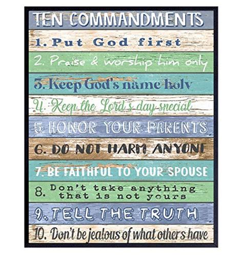 Ten Commandments Wall Decor 10 Commandments Wall Art Rustic Boho