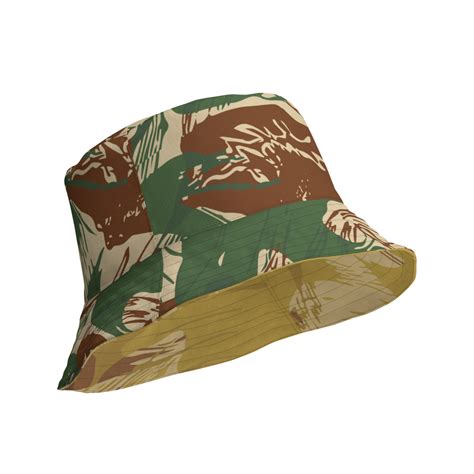 Rhodesian Brushstroke Camouflage V2arid Reversible Bucket Hat