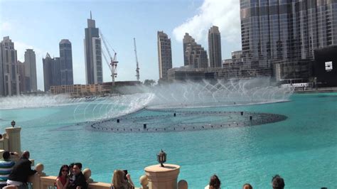 The Dubai Fountain In Burj Khalifa Lake Daytime Youtube