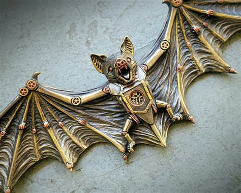 Steampunk Bat Wall Plaque Gothic Decor Oddities For Sale Has Unique