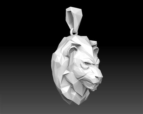 Lion Low Poly Pendant 3d Model D3 Cgtrader Jewelry Model Print