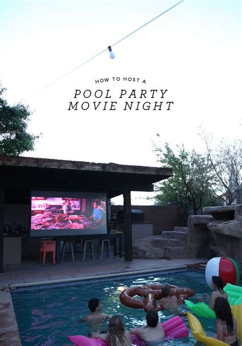 House Pool Party Backyard Movie Party Backyard Pool Parties Backyard