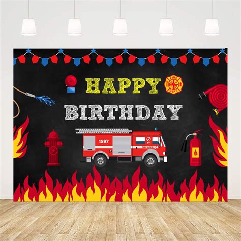 Buy Fireman Birthday Backdrop For Boys Firefighter Happy Birthday