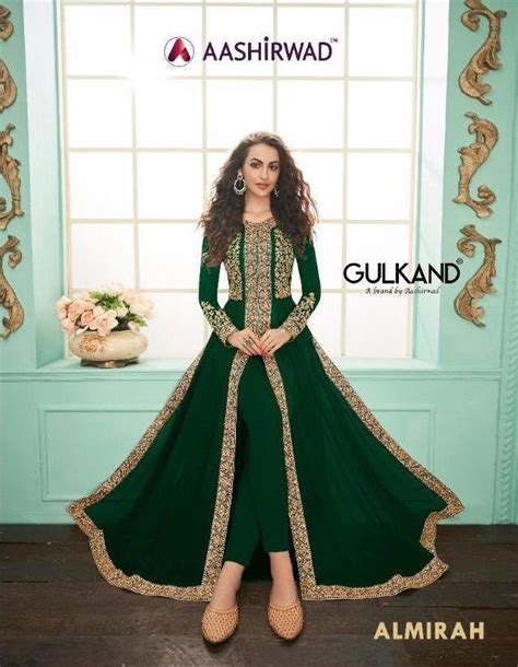 Aashirwad Almirah Real Georgette Heavy Gowns At Wholesale Price Suits