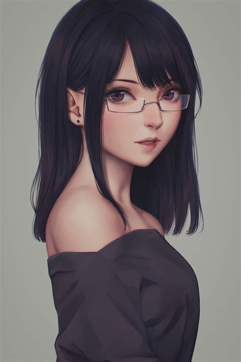640x960 Anime Glasses Girl Iphone 4 Iphone 4s Hd 4k Wallpapers Images