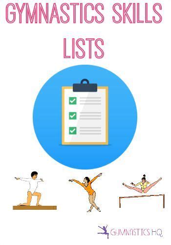 gymnastics skills skill lists by gymnastics level and event gymnastics skills gymnastics