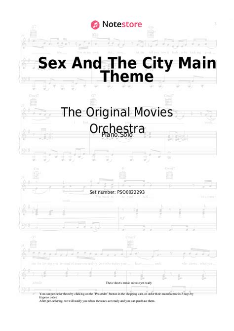 The Original Movies Orchestra Sex And The City Main Theme Sheet Music