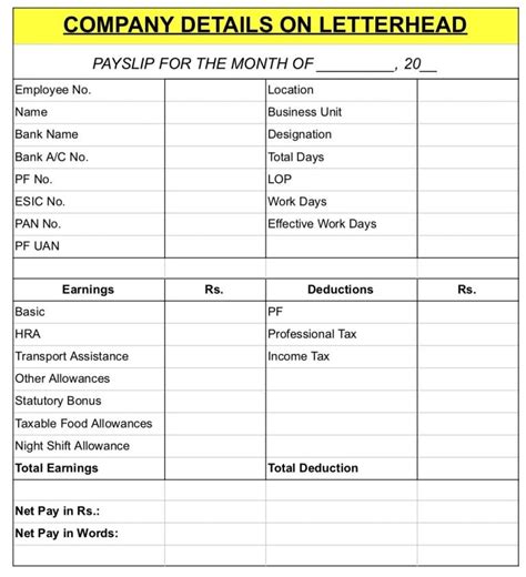 Salary Slip Format In Excel Salary Calculation Sheet 2022 Download