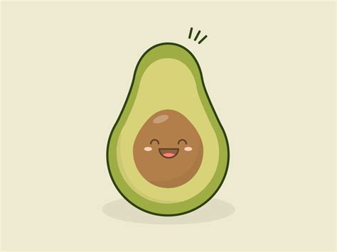 Cute Avocado In 2020 Avocado Cartoon Cute Avocado Cute Cartoon Drawings