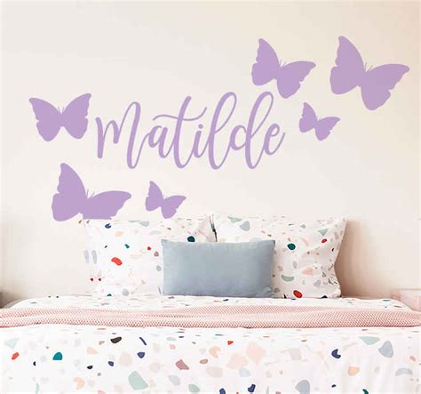 Butterflies Flying With Name Butterfly Wall Sticker Tenstickers