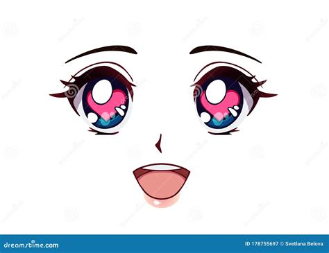 Anime Eyes Surprised Happy Happy Anime Face Manga Style Big Blue