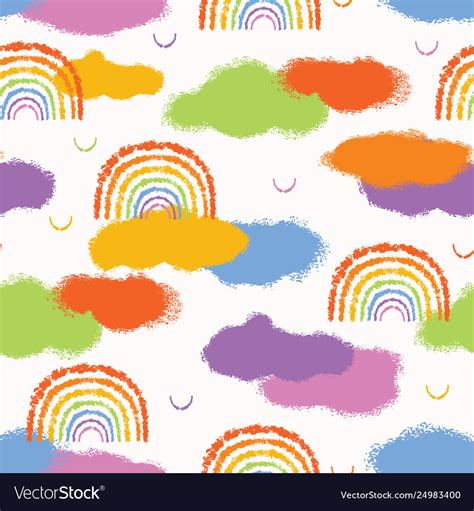 Hand Drawn Rainbow Cloud Royalty Free Vector Image