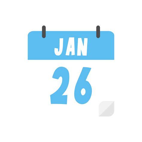 January 26th Calendar Icon On Transparent Background 28079723 Png