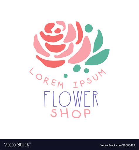 Flower Shop Logo Template With Rose Element Vector Image