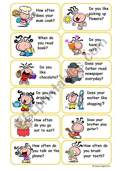 Present Simple Question Cards3 Pages 36 Cards Esl Worksheet By Gyzmys
