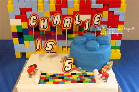 Birthday card for 5 year old boy. Lego Cake by One More Slice Cake Designs | Lego cake, Lego birthday cake, Birthday