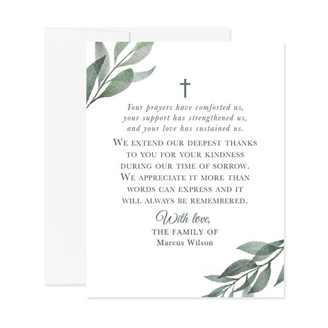 Buy Hello Love Goods Greenery Funeral Thank You Cards With Cross
