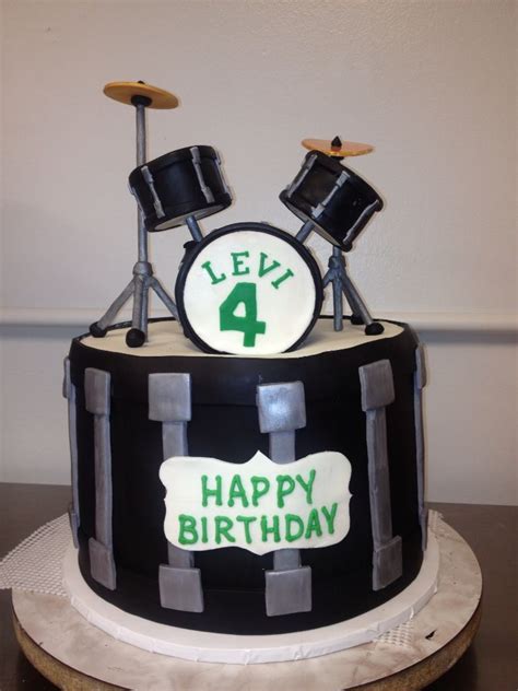 3d Drum Set On Top Of A Drum Cake By Tracycakesar Birthday Cake Kids