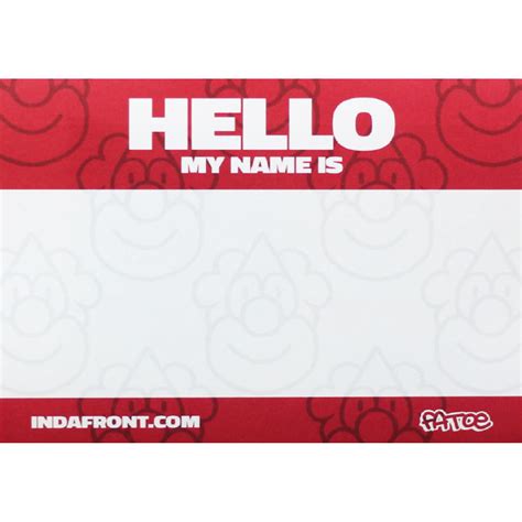 Hello My Name Is Stickers Fatoeman 50 St Indafront