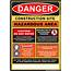 Construction Site Hazardous Area Danger Sign  Health And Safety Signs