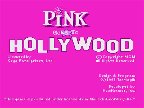 Pink Goes To Hollywood Gamefabrique