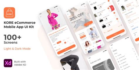 Customize Kore Shopping Ecommerce App Ui Kit Adobe Xd Template