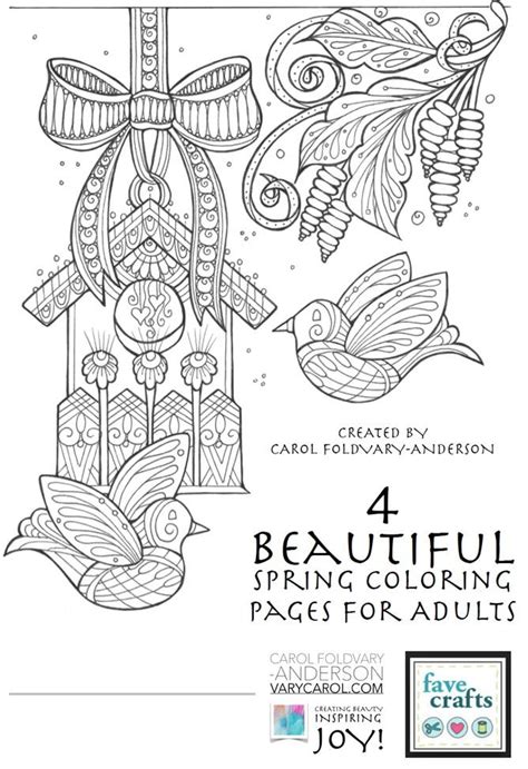 If you live where its cold let's color some spring coloring pages! 4 Beautiful Spring Coloring Pages for Adults | FaveCrafts.com