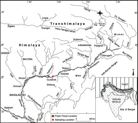 The Brahmaputra River System The Locations Of The Biweekly Samples