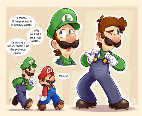 Artstation Super Mario Luigi Sketches