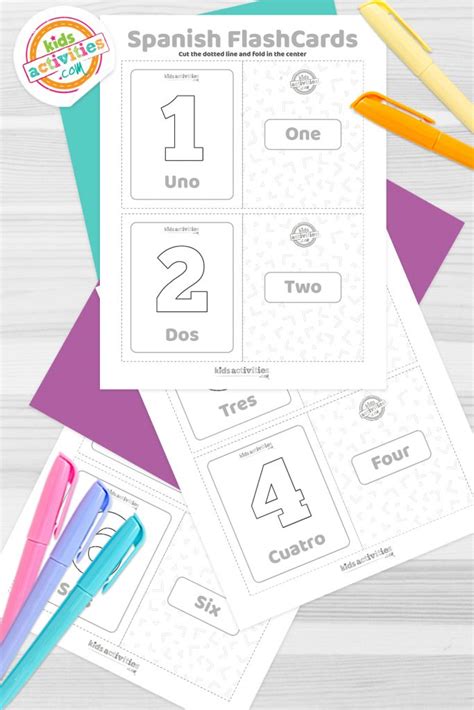 Spanish Flash Cards Numbers 1 10 Kids Activities Blog
