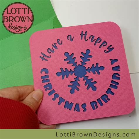 Christmas Birthday Card Svg Template