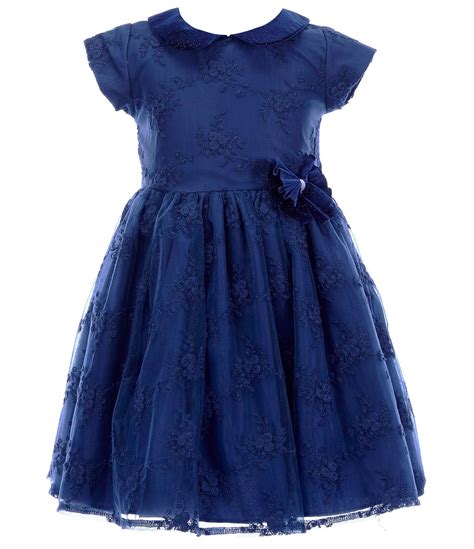 Laura Ashley Little Girls 2t 6x Embroidered Lace Fit And Flare Dress