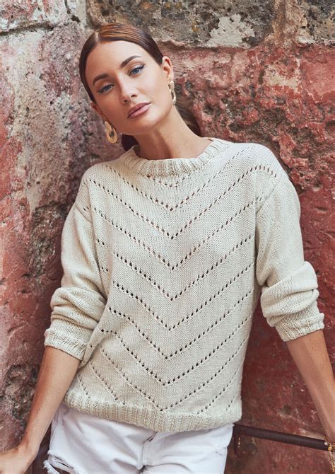 Chevron Jumper Womens Knitting Pattern Rowan