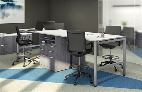 4 Person Workstation With Drawers Elements By Harmony Collection