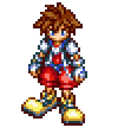 Sora Kingdom Hearts Chain Of Memories Pixel Art Maker