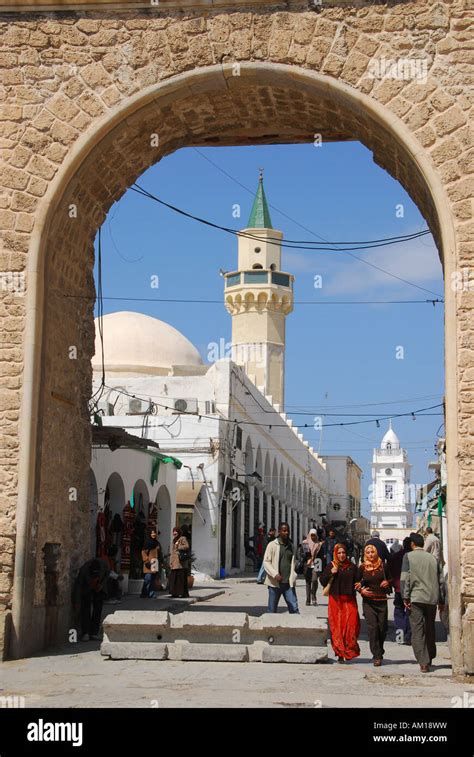 Street Scene At Bab Al Menchia Tripolis Libya Stock Photo Alamy