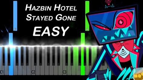Hazbin Hotel Stayed Gone Easy Piano Tutorial YouTube