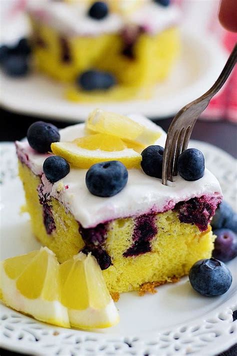 Lemon Blueberry Poke Cake • Unicorns In The Kitchen