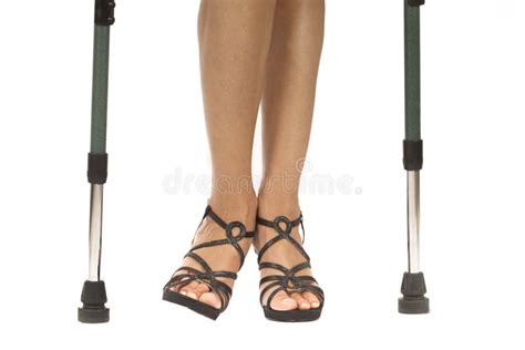 Woman On Crutches Stock Photo Image Of Hospital High 58334348