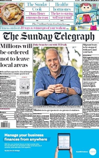 The Sunday Telegraph Uk Front Page For 11 October 2020 Paperboy