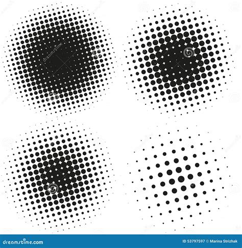 Set Of Abstract Halftone Design Elements Stock Vector Illustration Of