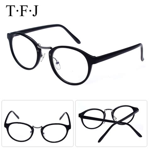 tfj retro round eyes glasses frame men women ultra light vintage myopia eyeglasses frame plain