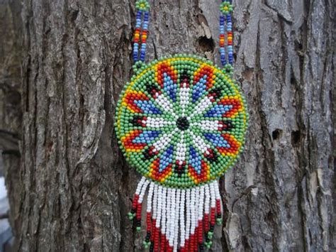 Native American Beadwork Morning Star Necklacebeaded Necklace Unique